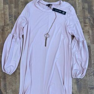 AS U WISH Light Pink Long Sleeve Dress Size Medium